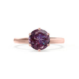 JULIET - Chatham® Round Alexandrite Solitaire Engagement Ring 18k Rose Gold