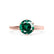 JULIET - Round Emerald Solitaire Engagement Ring 18k Rose Gold