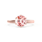 JULIET - Chatham® Round Champagne True Sapphire Solitaire Engagement Ring 18k Rose Gold