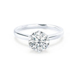 JULIET - Round Moissanite 9k White Gold Solitaire Ring Engagement Ring Lily Arkwright