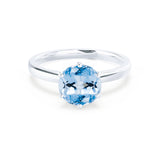 JULIET - Chatham® Round Aqua Spinel Solitaire Engagement Ring 950 Platinum