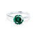 JULIET - Round Emerald Solitaire Engagement Ring 18k White Gold