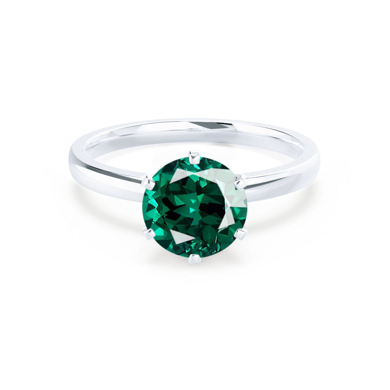 JULIET - Chatham® Round Emerald Solitaire Engagement Ring 950 Platinum