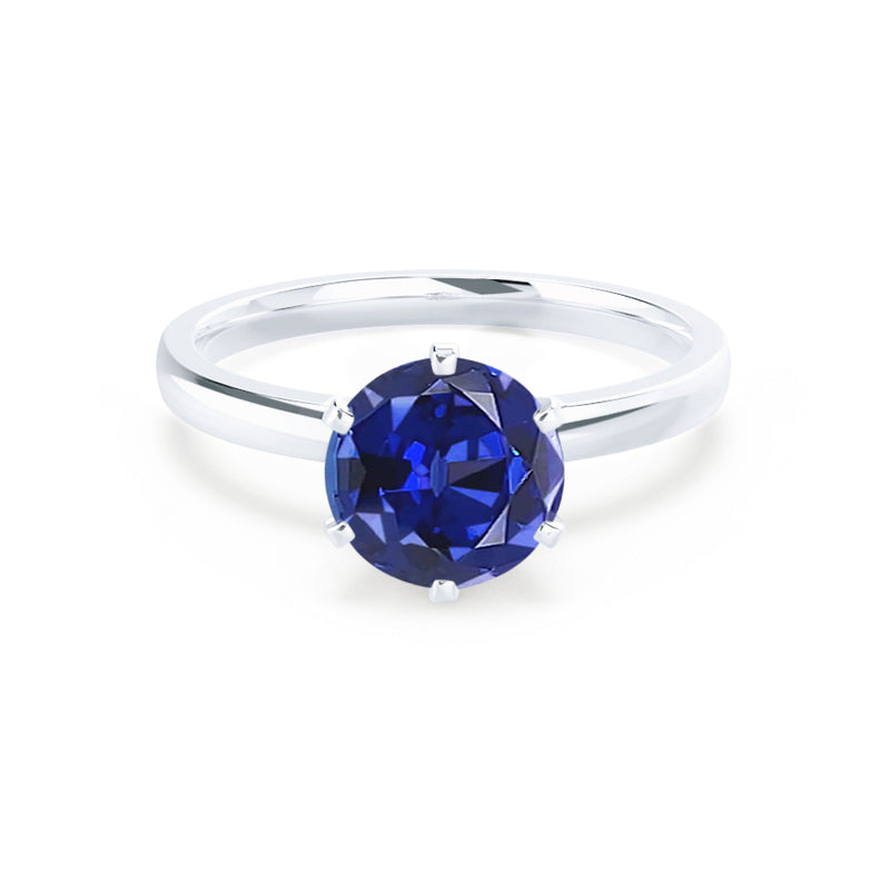 JULIET - Chatham® Round Blue Sapphire Solitaire Engagement Ring 950 Platinum