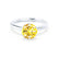 JULIET - Round Yellow Sapphire Solitaire Engagement Ring 950 Platinum