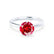 JULIET - Round Ruby Solitaire Engagement Ring 18k White Gold