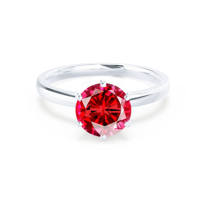 JULIET - Chatham® Round Ruby Solitaire Engagement Ring 950 Platinum