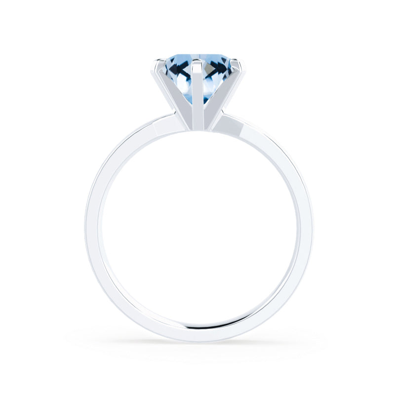 JULIET - Chatham® Round Aqua Spinel Solitaire Engagement Ring 950 Platinum
