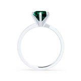 JULIET - Chatham® Round Emerald Solitaire Engagement Ring 950 Platinum