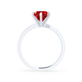JULIET - Chatham® Round Ruby Solitaire Engagement Ring 950 Platinum