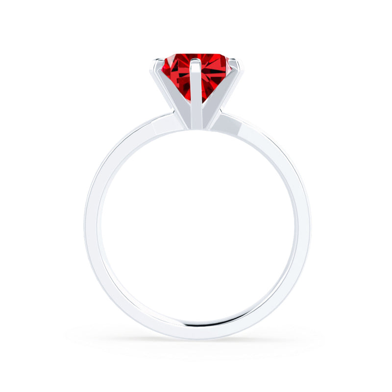 JULIET - Chatham® Round Ruby Solitaire Engagement Ring 950 Platinum