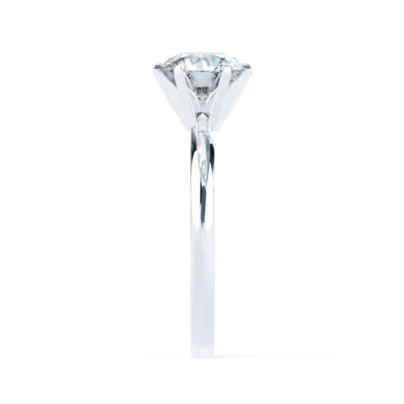 JULIET - Round Moissanite 950 Platinum Solitaire Ring Engagement Ring Lily Arkwright