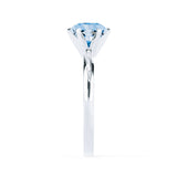 JULIET - Chatham® Round Aqua Spinel Solitaire Engagement Ring 950 Platinum