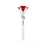 JULIET - Chatham® Round Ruby Solitaire Engagement Ring 950 Platinum