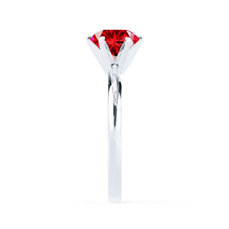 JULIET - Chatham® Round Ruby Solitaire Engagement Ring 950 Platinum