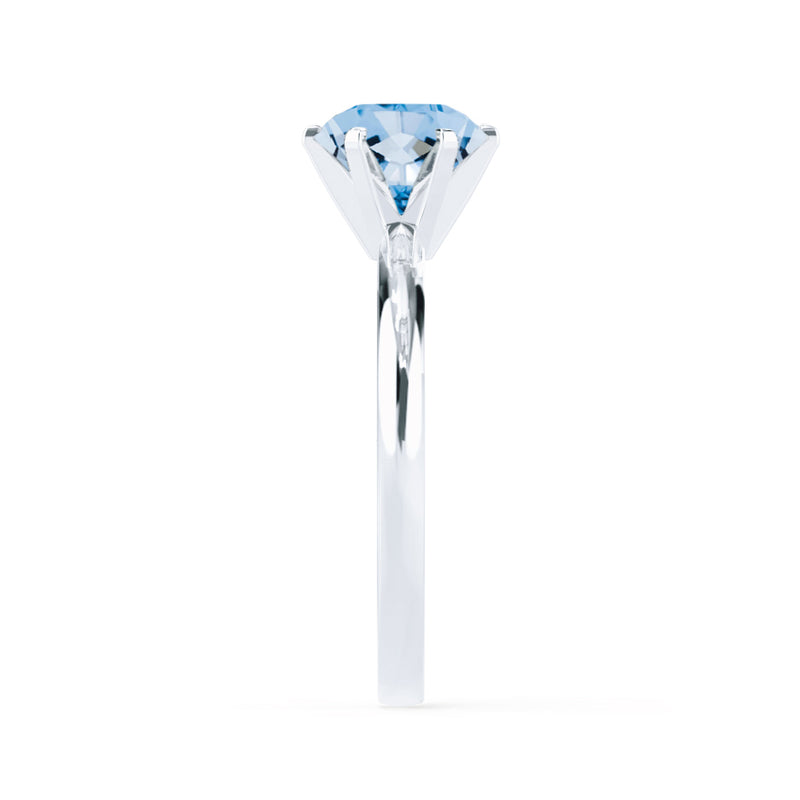 JULIET - Chatham® Round Aqua Spinel Solitaire Engagement Ring 950 Platinum
