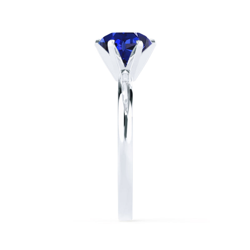 JULIET - Chatham® Round Blue Sapphire Solitaire Engagement Ring 950 Platinum