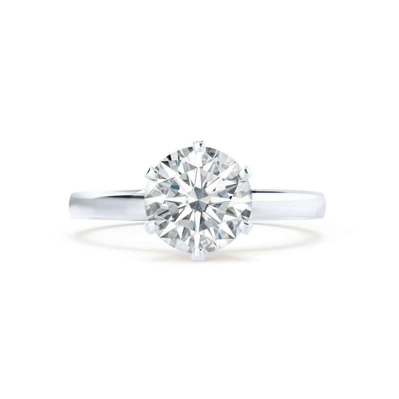 JULIET - Round Moissanite 18k White Gold Solitaire Ring Engagement Ring Lily Arkwright