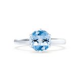 JULIET - Chatham® Round Aqua Spinel Solitaire Engagement Ring 950 Platinum
