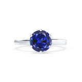 JULIET - Chatham® Round Blue Sapphire Solitaire Engagement Ring 950 Platinum