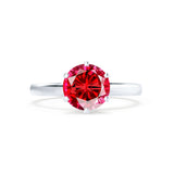 JULIET - Chatham® Round Ruby Solitaire Engagement Ring 950 Platinum