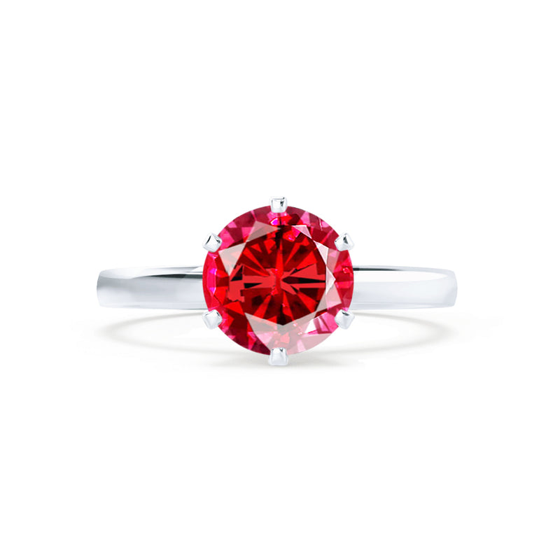 JULIET - Chatham® Round Ruby Solitaire Engagement Ring 950 Platinum
