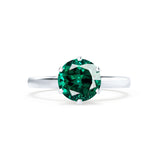 JULIET - Chatham® Round Emerald Solitaire Engagement Ring 950 Platinum