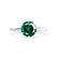 JULIET - Round Emerald Solitaire Engagement Ring 18k White Gold