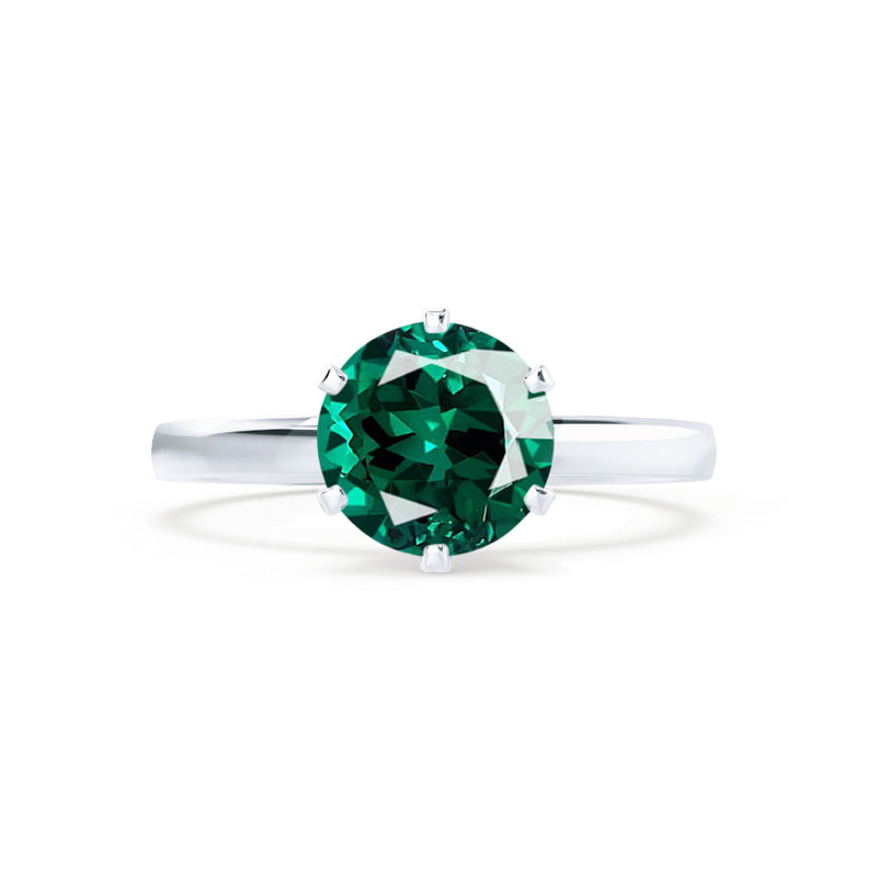 JULIET - Chatham® Round Emerald Solitaire Engagement Ring 950 Platinum