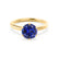 JULIET - Round Blue Sapphire Solitaire Engagement Ring 18k Yellow Gold