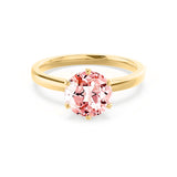 JULIET - Chatham® Round Champagne True Sapphire Solitaire Engagement Ring 18k Yellow Gold