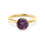 JULIET - Chatham® Round Alexandrite Solitaire Engagement Ring 18k Yellow Gold