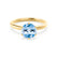 JULIET - Round Aqua Spinel Solitaire Engagement Ring 18k Yellow Gold