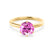 JULIET - Round Pink Sapphire Solitaire Engagement Ring 18k Yellow Gold