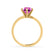 JULIET - Round Pink Sapphire Solitaire Engagement Ring 18k Yellow Gold