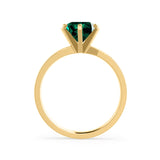 JULIET - Chatham® Round Emerald Solitaire Engagement Ring 18k Yellow Gold