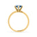 JULIET - Round Aqua Spinel Solitaire Engagement Ring 18k Yellow Gold