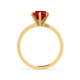 JULIET - Chatham® Round Ruby Solitaire Engagement Ring 18k Yellow Gold