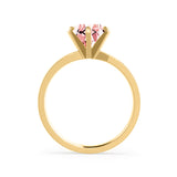 JULIET - Chatham® Round Champagne True Sapphire Solitaire Engagement Ring 18k Yellow Gold
