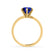 JULIET - Round Blue Sapphire Solitaire Engagement Ring 18k Yellow Gold