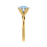 JULIET - Chatham® Round Aqua Spinel Solitaire Engagement Ring 18k Yellow Gold