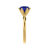 JULIET - Chatham® Round Blue Sapphire Solitaire Engagement Ring 18k Yellow Gold