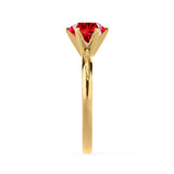 JULIET - Chatham® Round Ruby Solitaire Engagement Ring 18k Yellow Gold