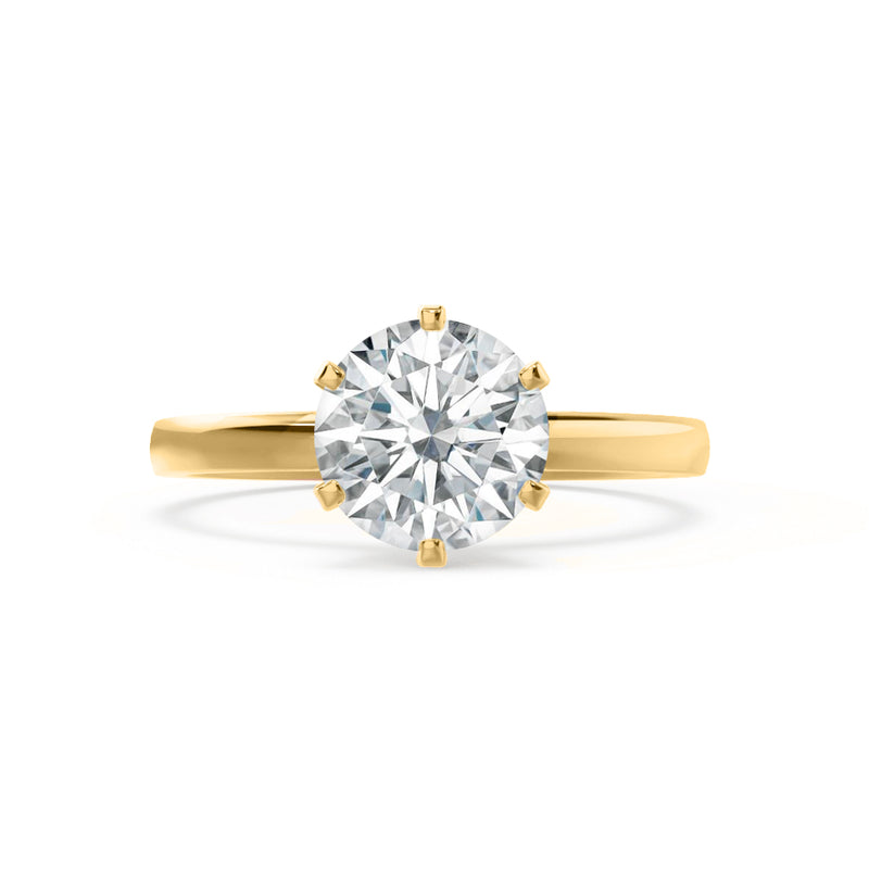 JULIET - Round Natural Diamond 18k Yellow Gold Solitaire Ring Engagement Ring Lily Arkwright
