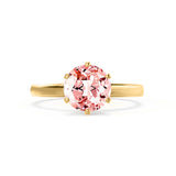 JULIET - Chatham® Round Champagne True Sapphire Solitaire Engagement Ring 18k Yellow Gold