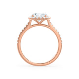 LAVENDER - Round Lab Diamond 18k Rose Gold Petite Halo Ring Engagement Ring Lily Arkwright