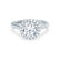 LAVENDER - Round Moissanite & Diamond 18k White Gold Petite Halo Ring Engagement Ring Lily Arkwright