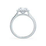 LAVENDER -  Round Moissanite & Diamond 950 Platinum Petite Halo Ring Engagement Ring Lily Arkwright