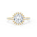 LAVENDER - Round Moissanite & Diamond 18k Yellow Gold Petite Halo Ring Engagement Ring Lily Arkwright