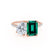 CELESTE - Toi Et Moi Green Emerald & Lab Diamond Pear Cut Ring 18k Rose Gold